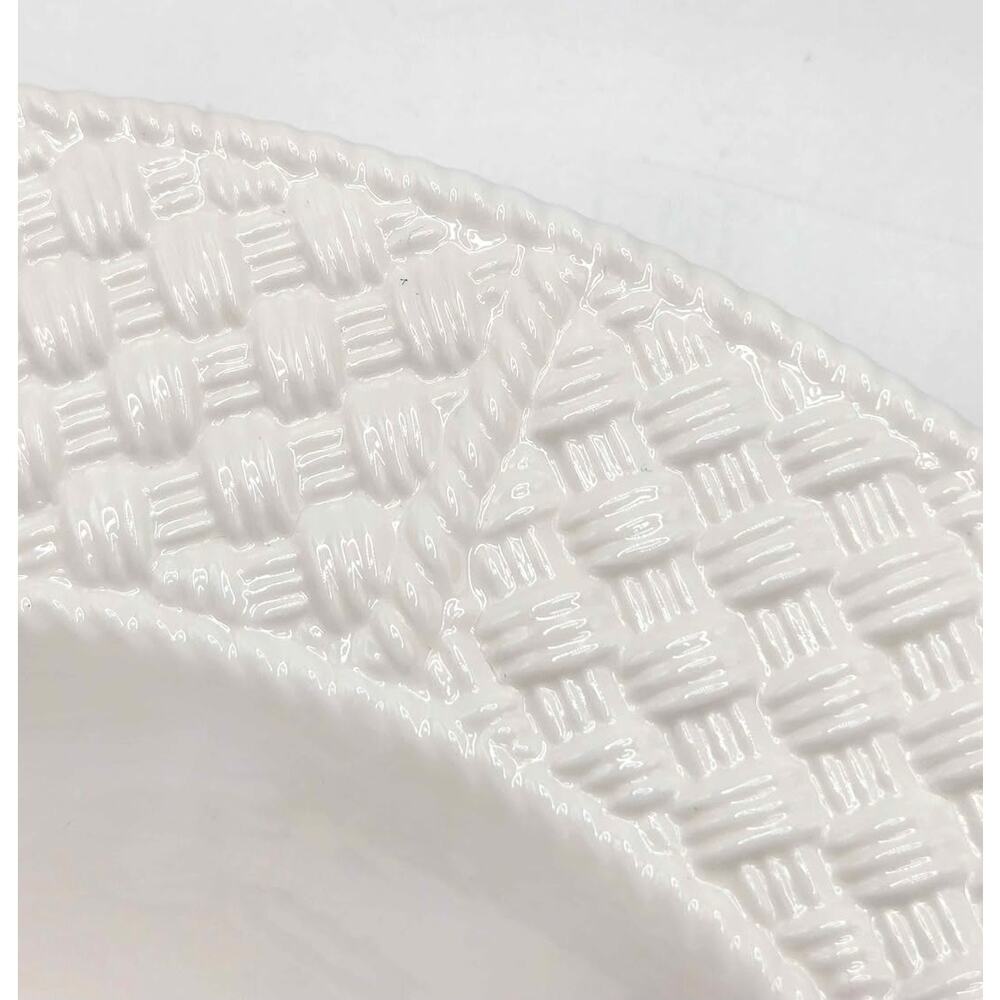 Tiffany Weave Plates - Set of Two 9" Plates - White Made in Ireland - Picture 8 of 8